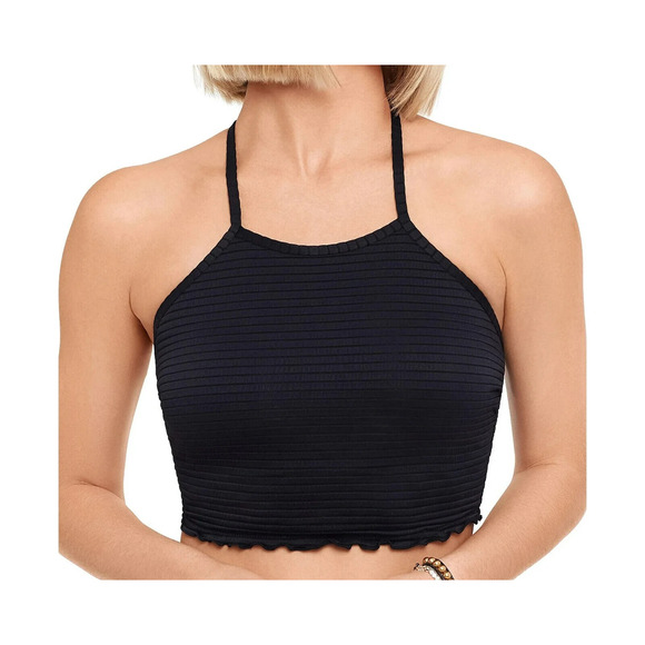 Salt + Cove Ruffled Bikini Swim Top (Women's Large) Smocked Chic Swimsuit NWT - Picture 1 of 5